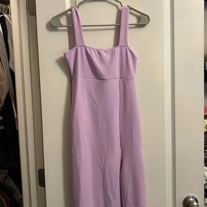 Boohoo petite recycled square neck split maxi dress